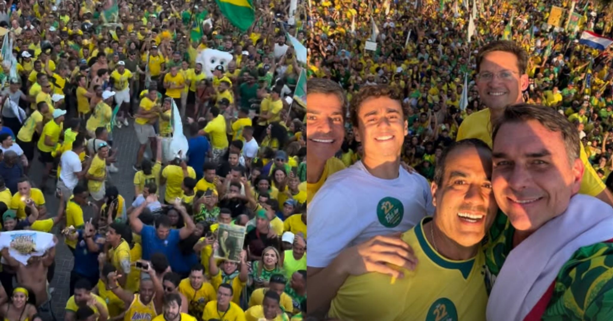 Em ato na Barra, Bruno Reis discursa ao lado de lideranças e declara apoio a Flávio Bolsonaro