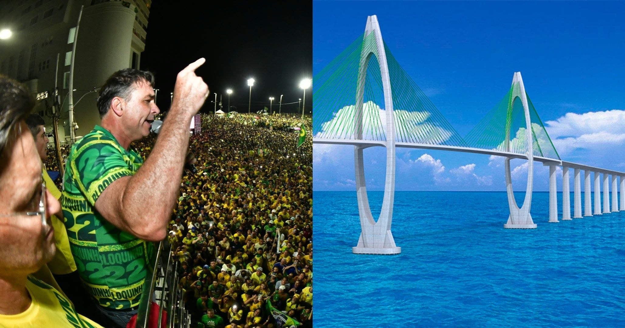 VÍDEO: Flávio Bolsonaro promete entregar ponte Salvador-Itaparica e reforça compromisso com a Bahia