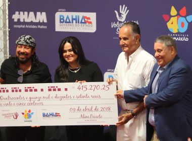 Hospital Aristides Maltez recebe R$ 415 mil arrecadados em show de Bell Marques