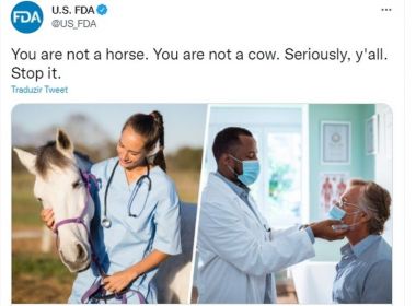 Agência dos EUA critica uso de ivermectina contra Covid: 'Você não é cavalo nem vaca'